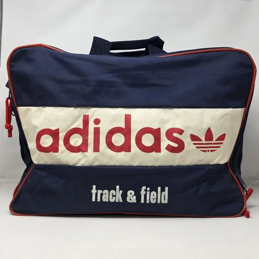 Rare Adidas Duffel Bag Gym Travel Sports Trefoil Carry On Track And Field Vtg